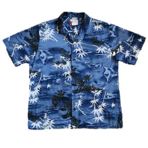 ALI'I Fashions Hawaii Blue Vacation  Button-Up Shirt